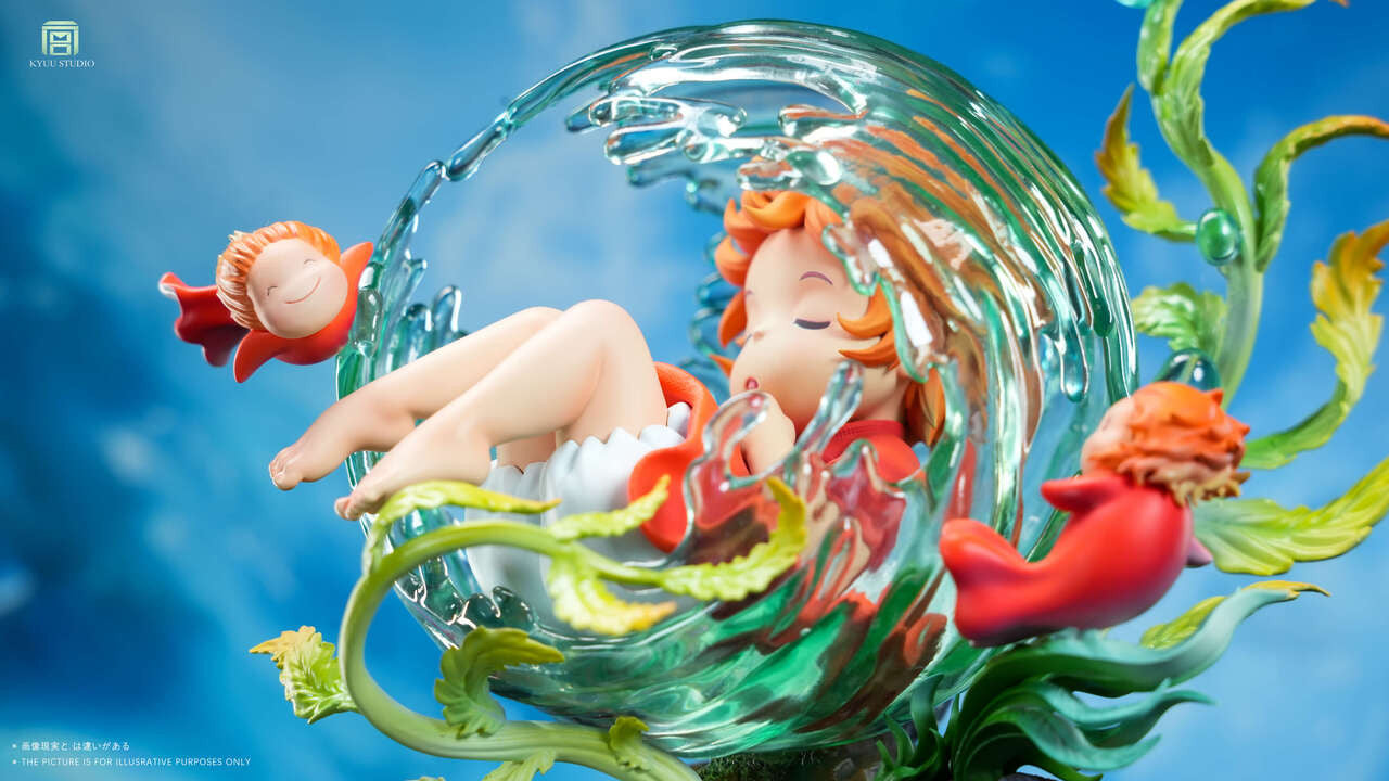 Ponyo on the Cliff by the Sea - Ponyo in her sleep | Resin Statue | by KYUU Studio