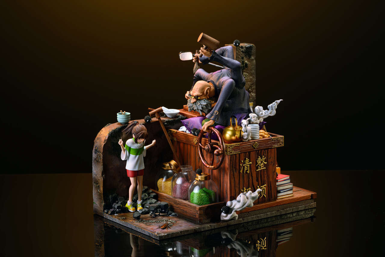 Spirited Away - Chihiro Ogino & Kamaji | Resin Statue | by ReBorn Studio