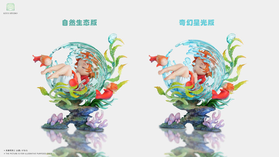 Ponyo on the Cliff by the Sea - Ponyo in her sleep | Resin Statue | by KYUU Studio