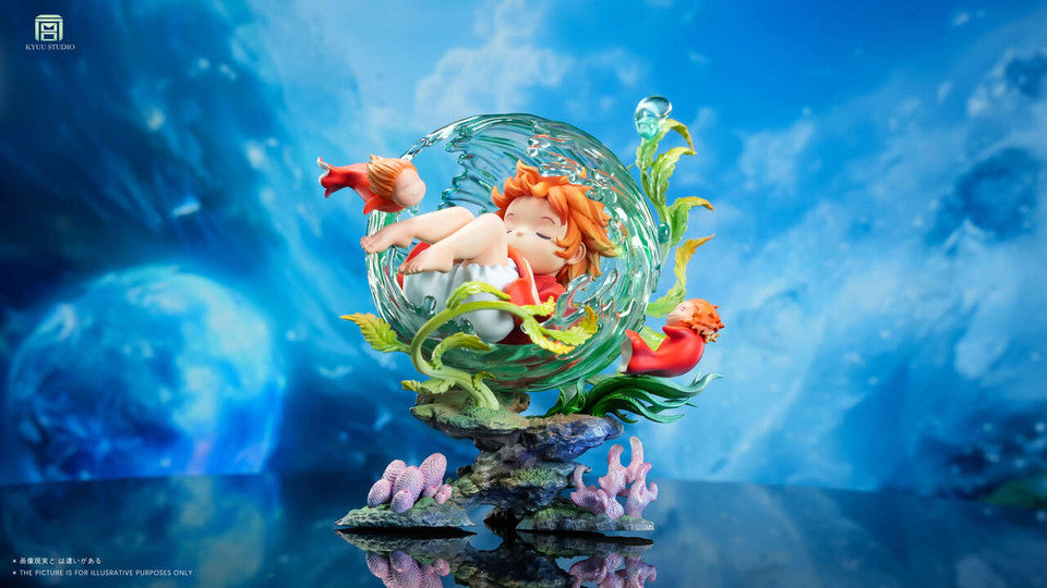 Ponyo on the Cliff by the Sea - Ponyo in her sleep | Resin Statue | by KYUU Studio