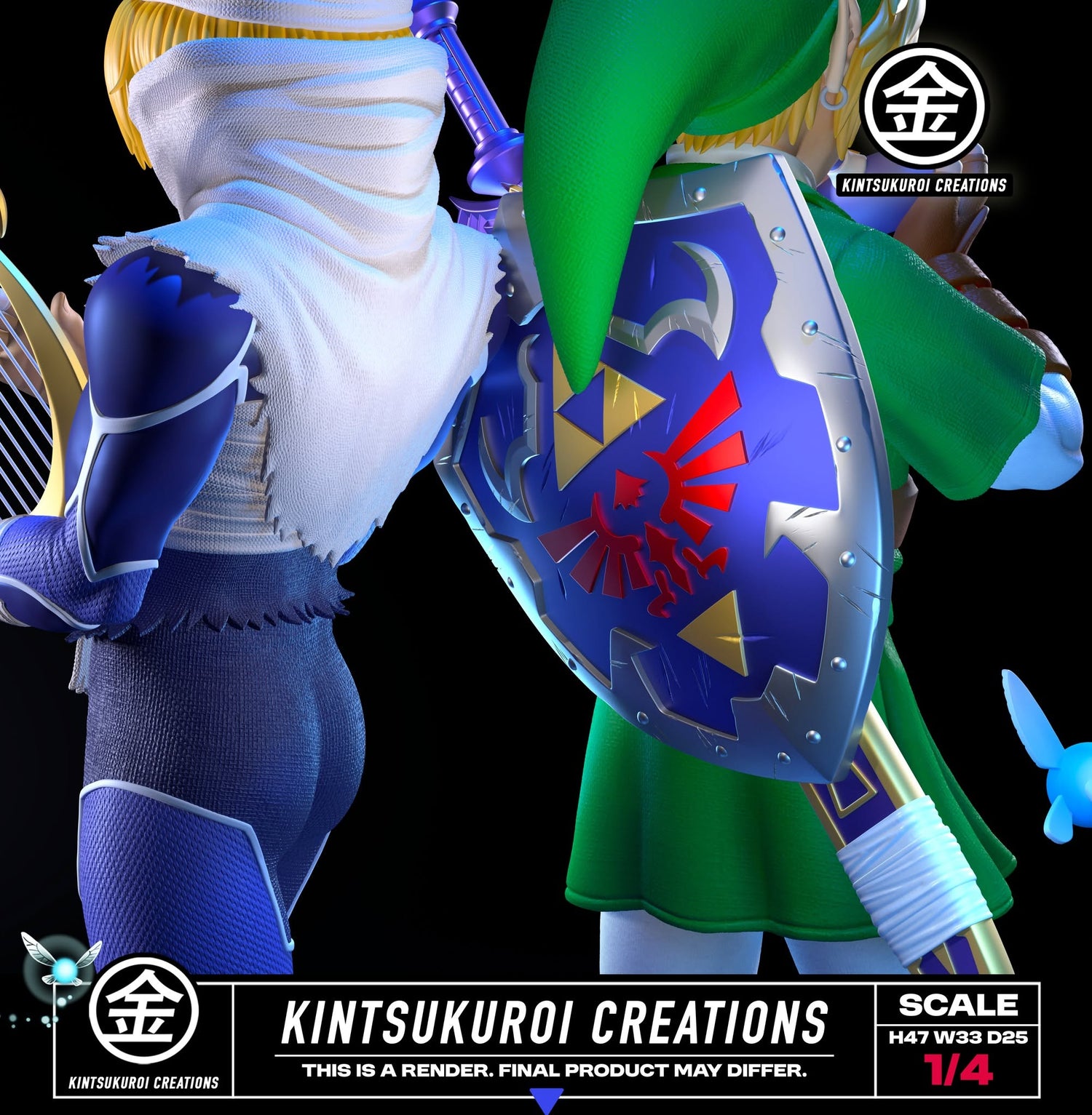The Legend of Zelda - Link & Sheik Diorama | 1:4 Resin Statue | by Kintsukuroi Creations