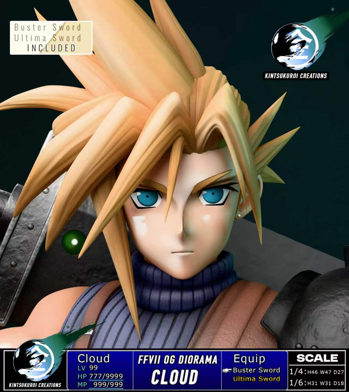 Final Fantasy - FFVII CLOUD OG | 1:6/1:4 Resin Statue | by Kintsukuroi Creations Studio
