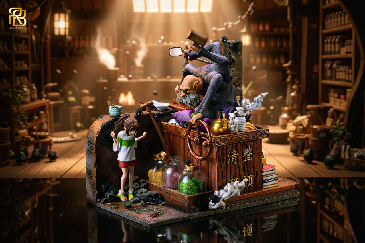 Spirited Away - Chihiro Ogino & Kamaji | Resin Statue | by ReBorn Studio