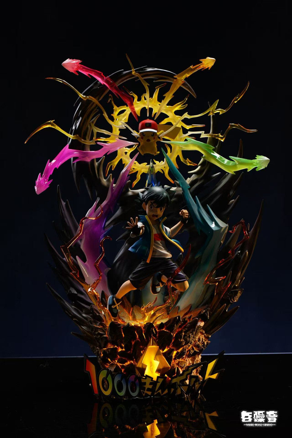 Pokemon - Ash Ketchum & Pikachu Thunderbolt | 1:8 Resin Statue | by White Noise Studio