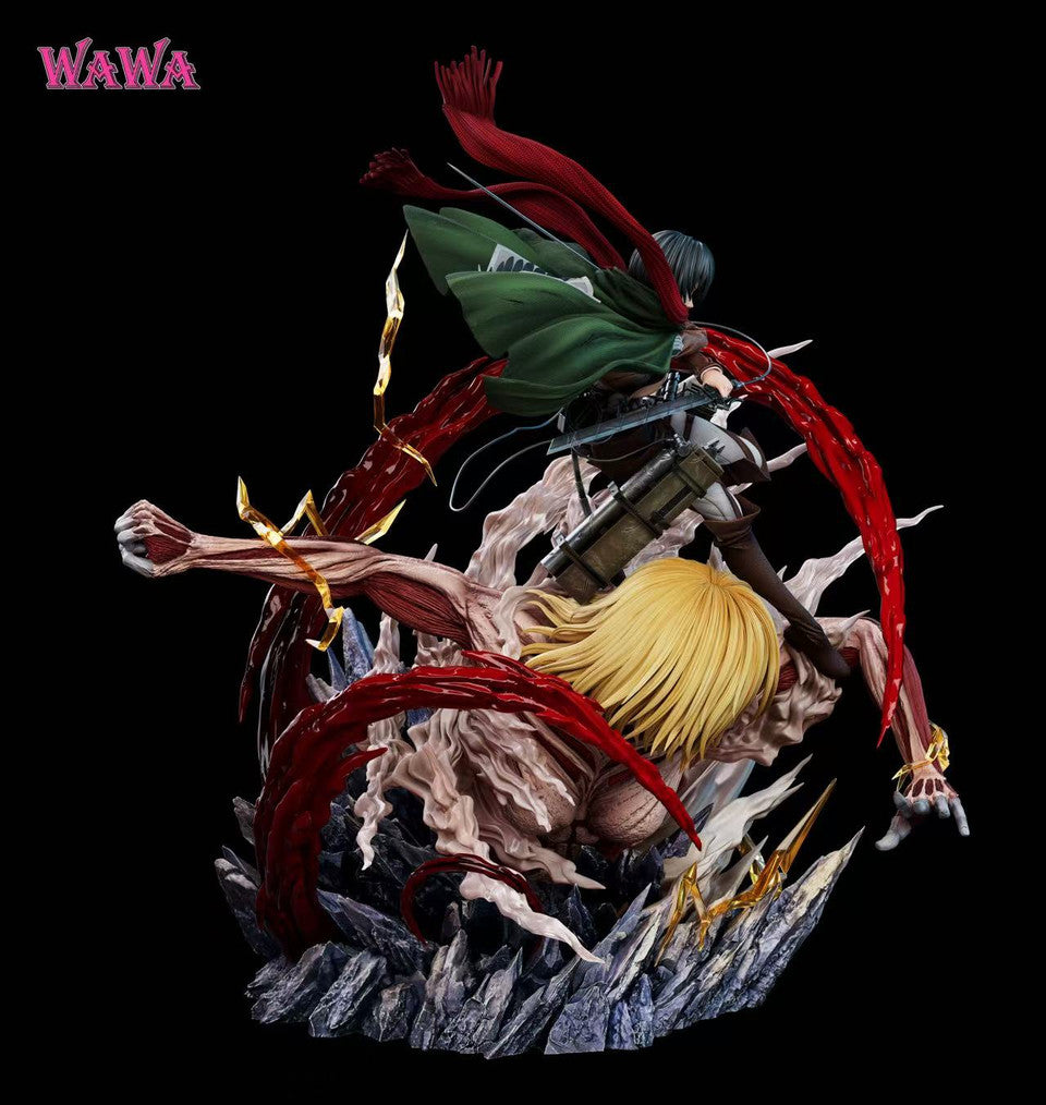 Attack on Titan - Mikasa Ackerman & Female Titan | 1:4 Resin Statue | by WAWA Studio