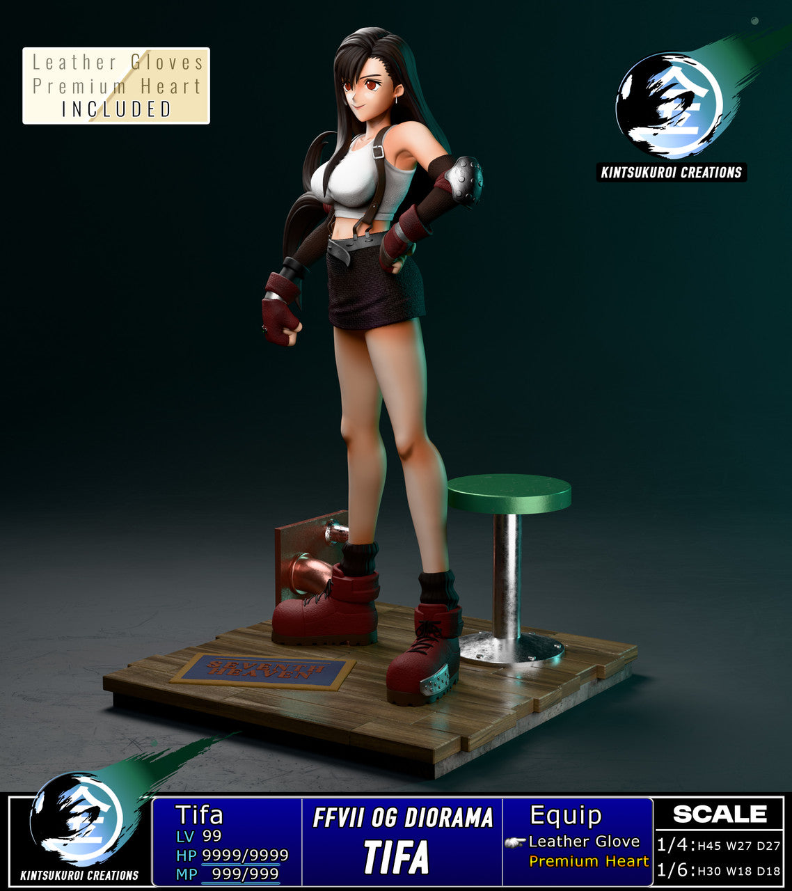 Final Fantasy - FFVII Tifa Og | 1:6/1:4 Resin Statue | by Kintsukuroi Creations Studio