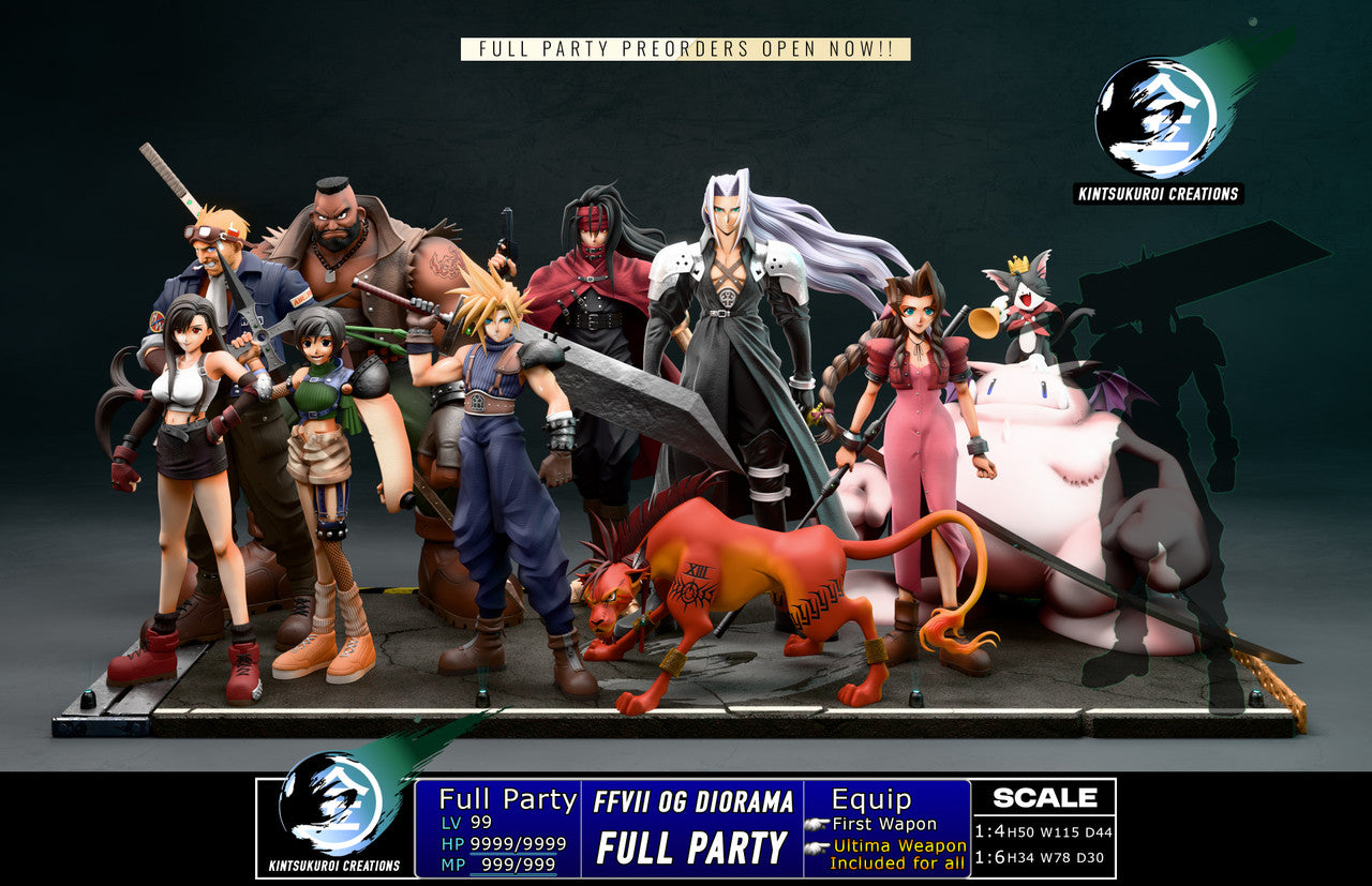 Final Fantasy - FF7 OG full party DIORAMA | 1:6/1:4 Resin Statue | by Kintsukuroi Creations
