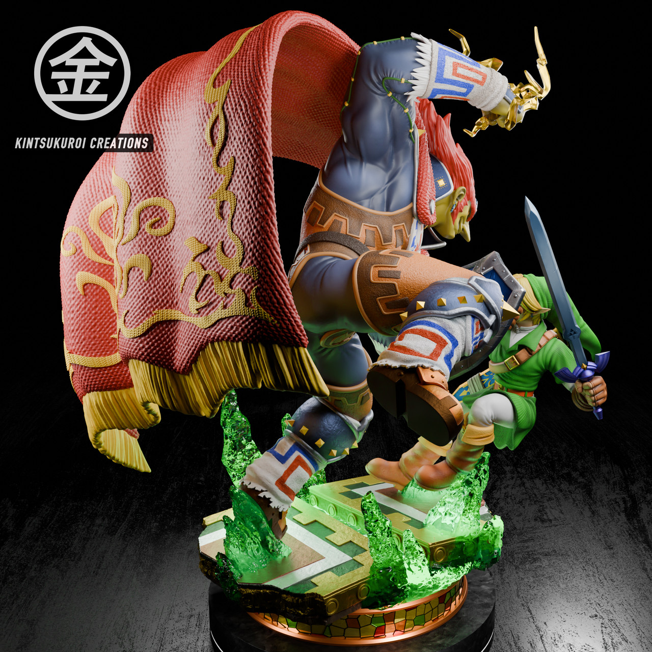 Legend of Zelda - Link vs. Ganondorf | 1:4 Resin Statue | von Kintsukuroi Creations Studio