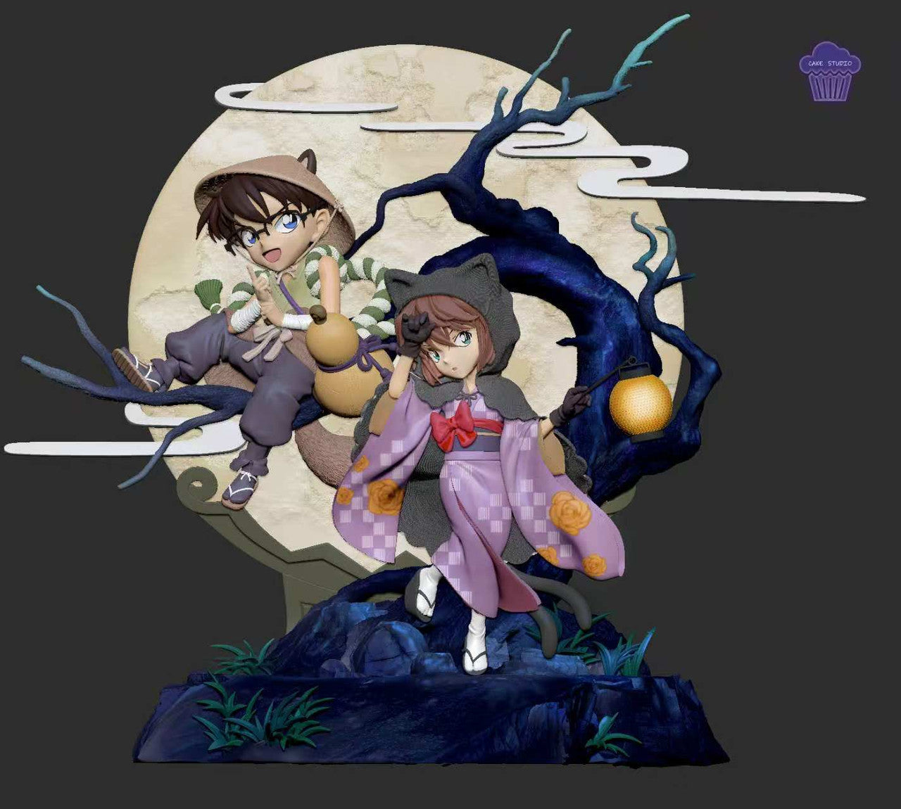 Detective Conan / Case Closed - Hyakki Yagyō Conan & Haibara Ai | 1:4 Resin Statue | by Cake Studio