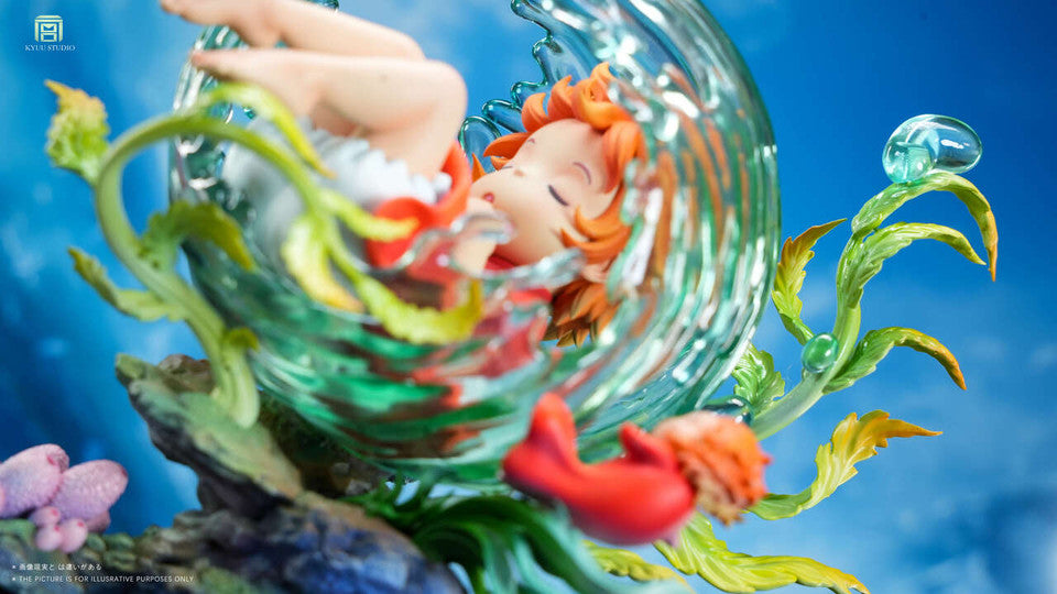Ponyo on the Cliff by the Sea - Ponyo in her sleep | Resin Statue | by KYUU Studio