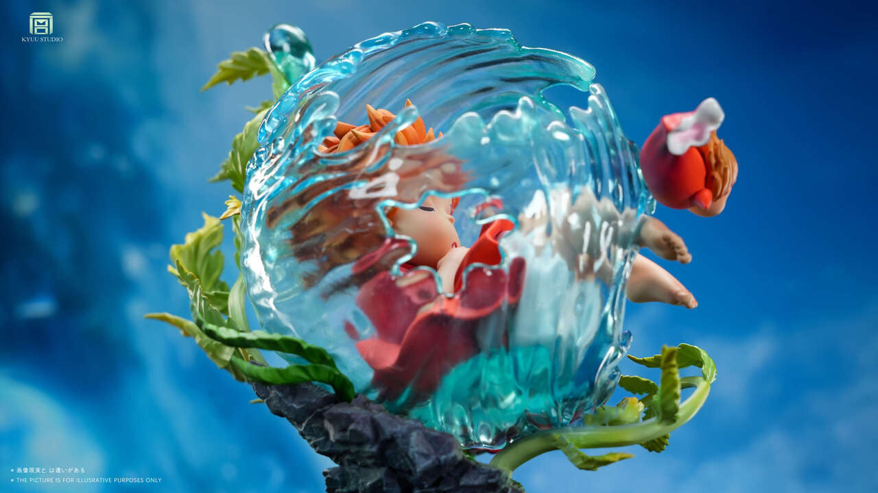 Ponyo on the Cliff by the Sea - Ponyo in her sleep | Resin Statue | by KYUU Studio