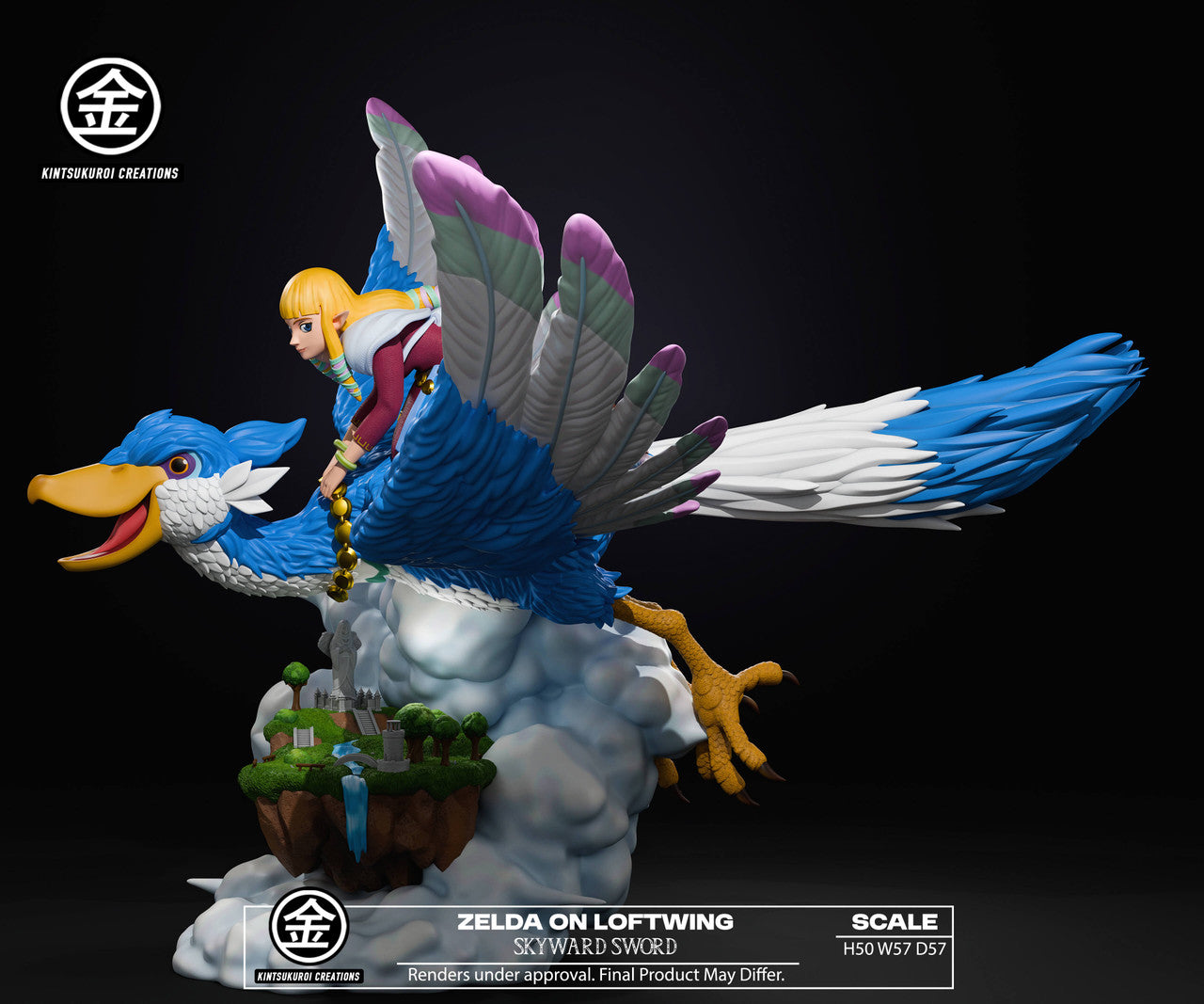 Legend of Zelda – Zelda on Loftwing | 1:4 Resin Statue | von Kintsukuroi Creations