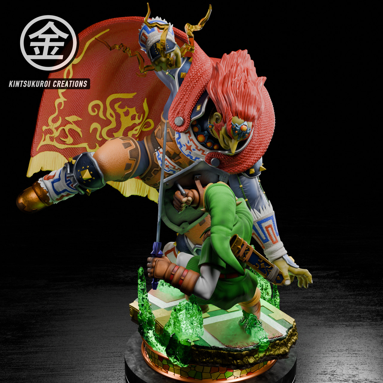 Legend of Zelda - Link vs. Ganondorf | 1:4 Resin Statue | von Kintsukuroi Creations Studio