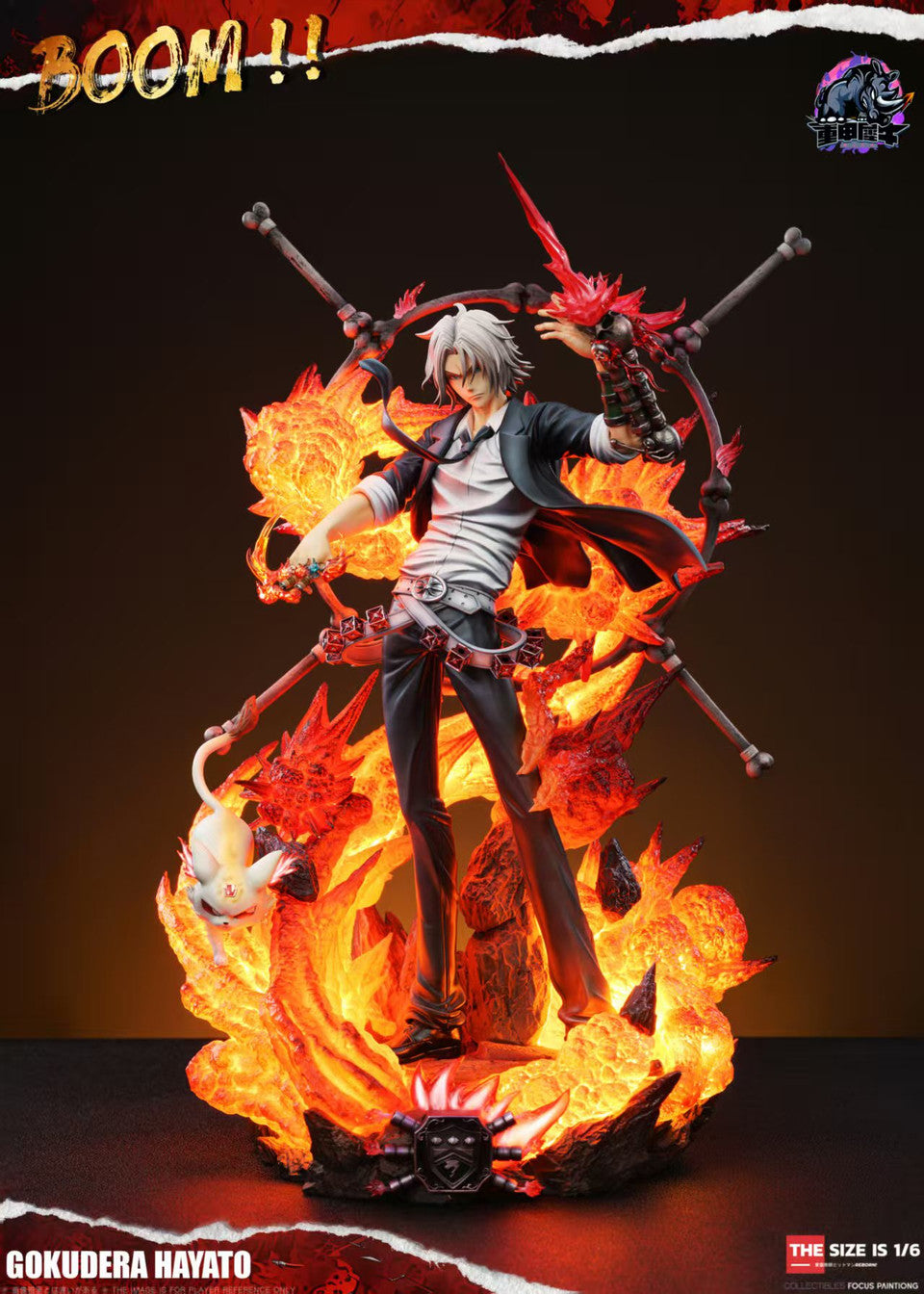 1/6 Scale Fire White Rose フィギュア Katekyo Hitman Reborn! - Gokudera Hayato | 1:6 Resin Statue | by