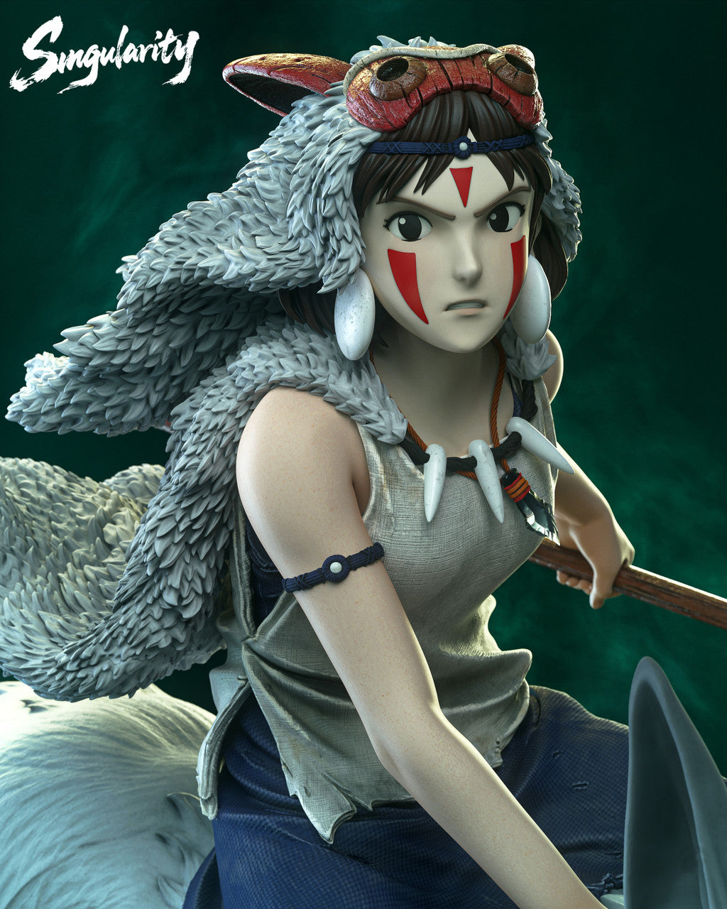 Princess Mononoke - Princess Mononoke San | 1:6 Resin Statue | by Singularity Studio