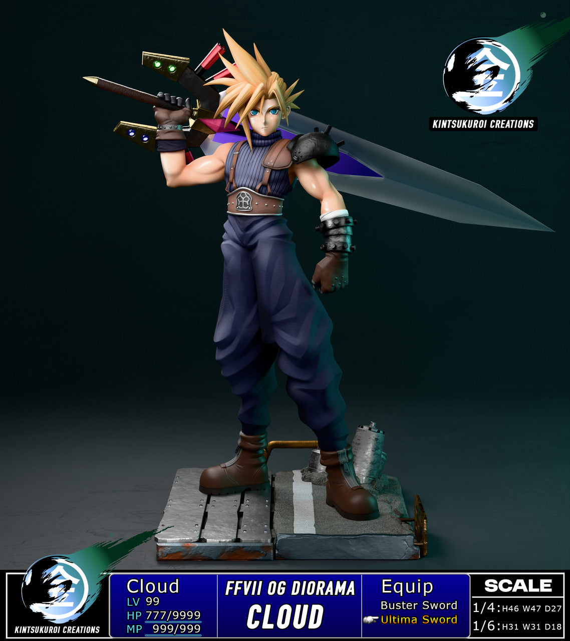 Final Fantasy - FFVII CLOUD OG | 1:6/1:4 Resin Statue | by Kintsukuroi Creations Studio