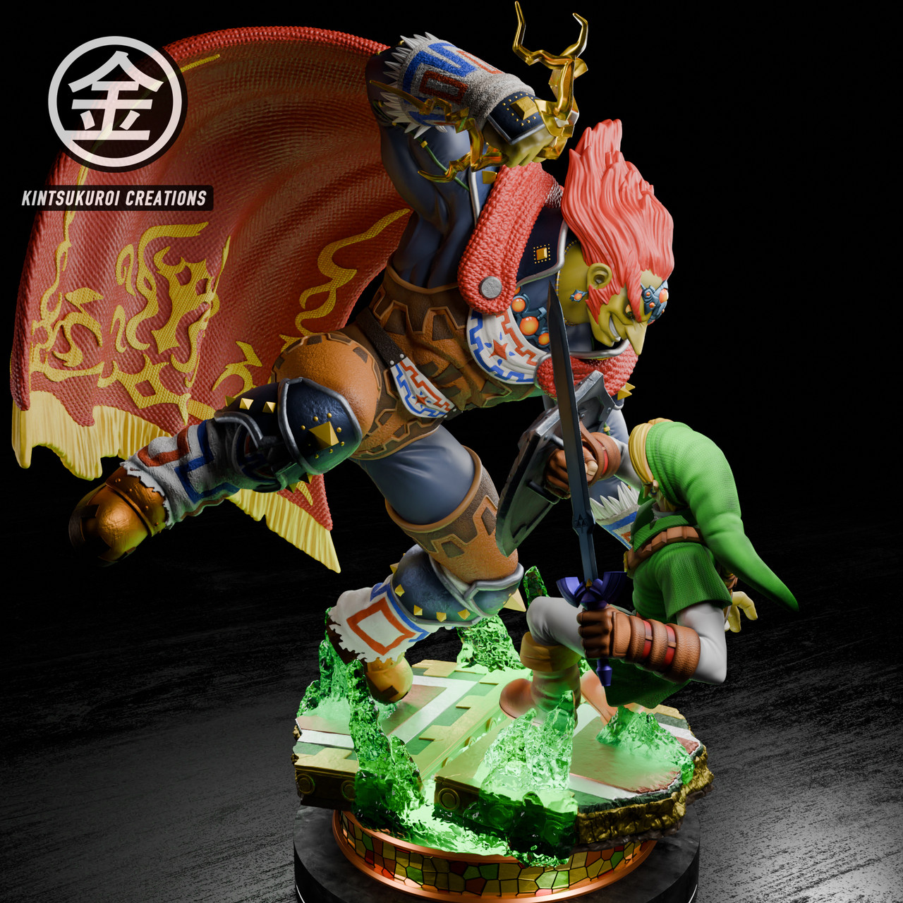 Legend of Zelda - Link vs. Ganondorf | 1:4 Resin Statue | von Kintsukuroi Creations Studio