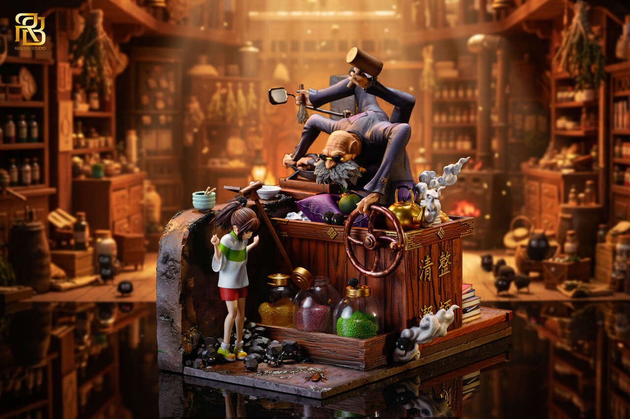 Spirited Away - Chihiro Ogino & Kamaji | Resin Statue | by ReBorn Studio