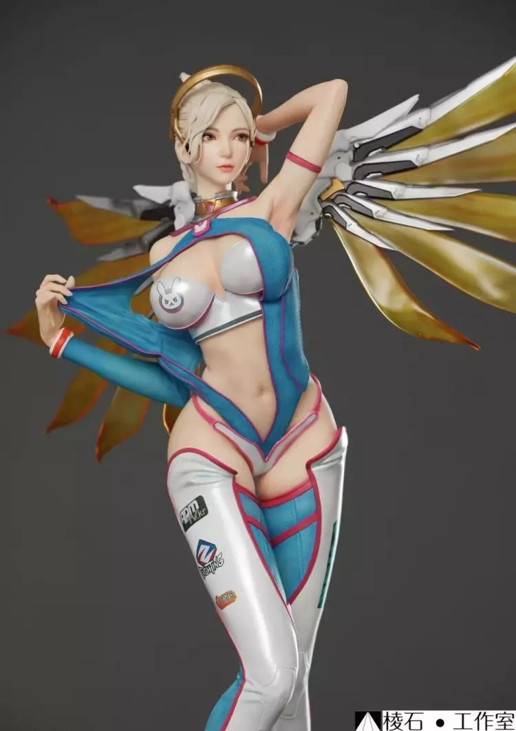 Overwatch - DVa (Mercy Cosplay) | 1:6 Resin Statue | von Faceted Pebble Studio